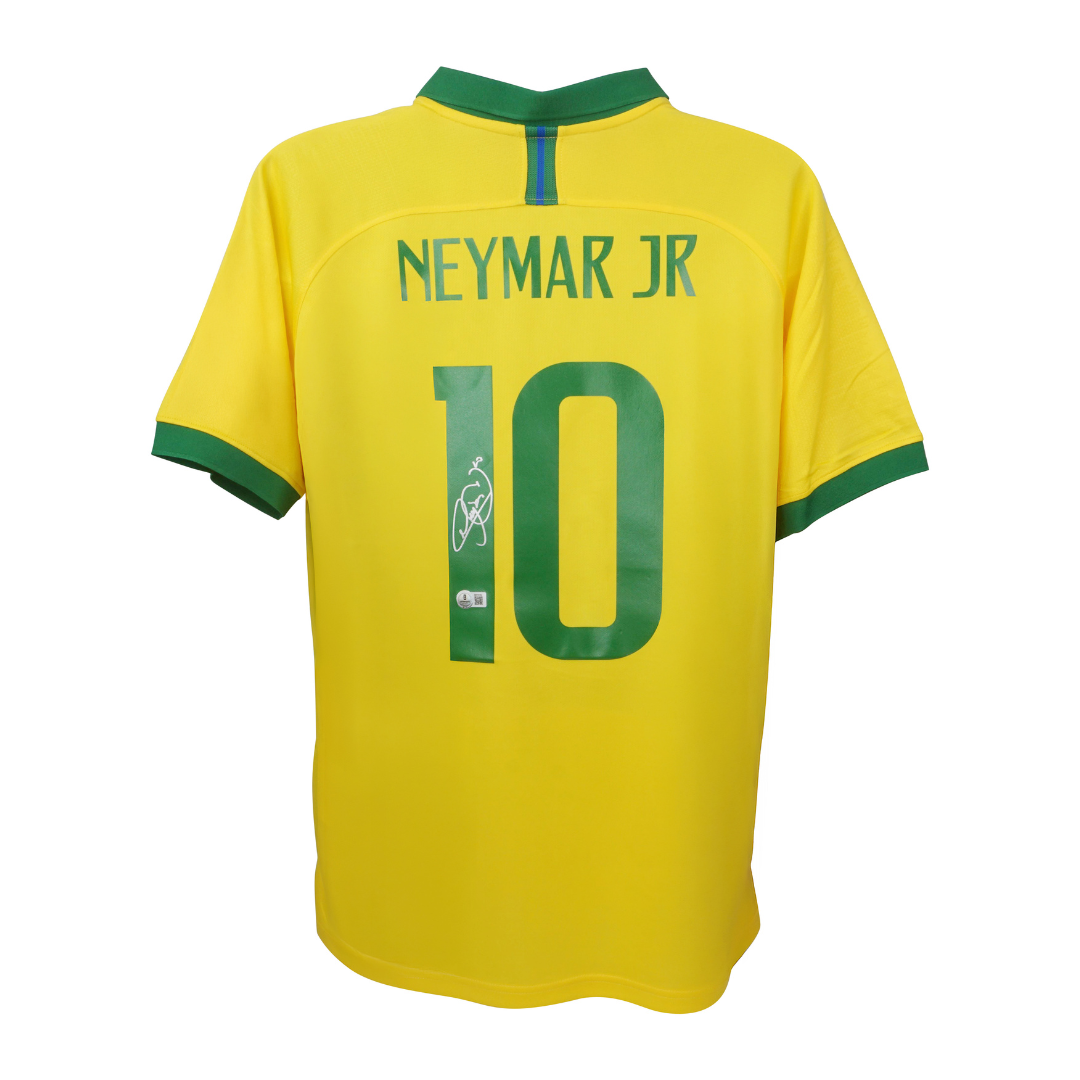 Neymar Jr Signed Brazil FC Home Soccer Jersey #10 with Beckett COA